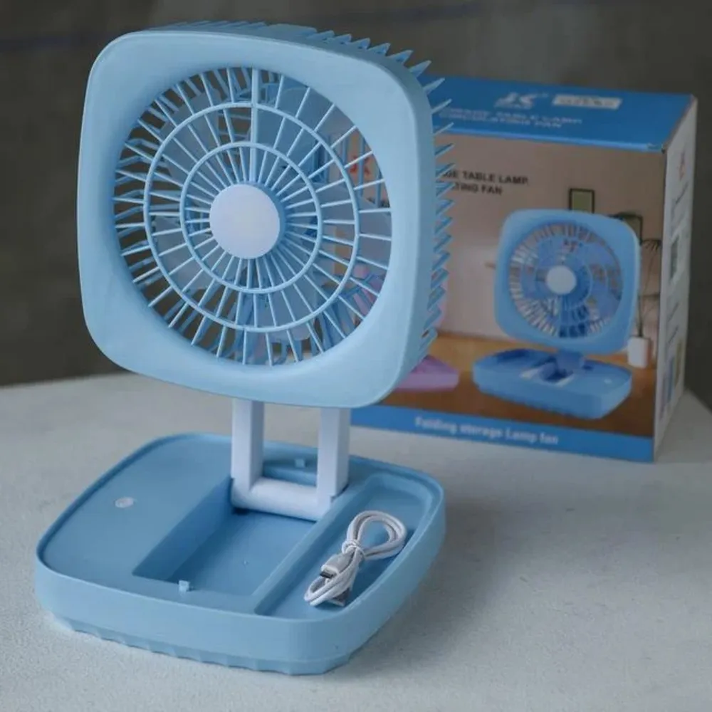 JK-666 Foldable Rechargeable Fan With Light