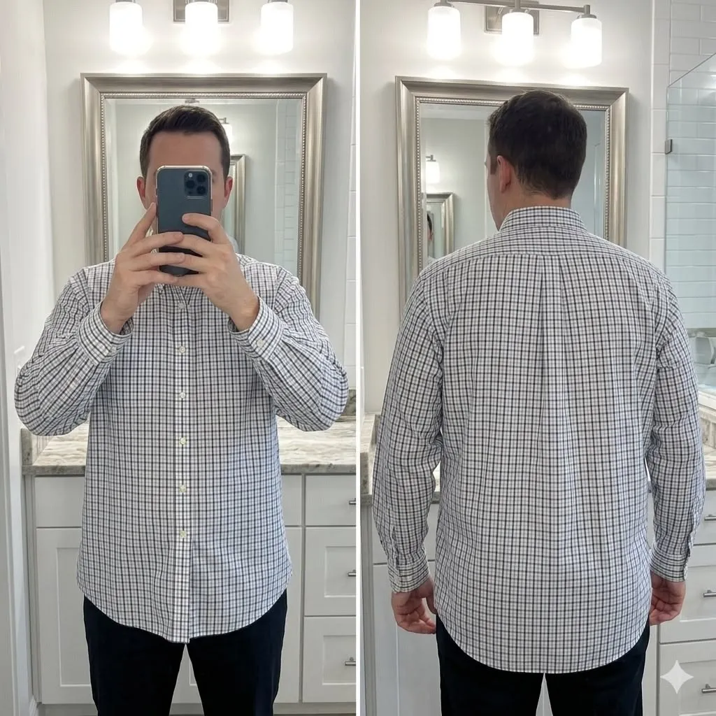 [1147] Non-Iron Gingham Dress Shirt